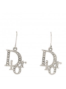 Crystal Logo Earrings Silver