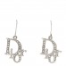 Crystal Logo Earrings Silver
