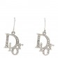Crystal Logo Earrings Silver