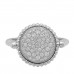 18K White Gold Diamond Rose Des Vents Pave Ring 49 5