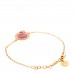 Metal Enamel Crystal CD Station Bracelet Pink
