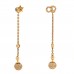 Crystal Star CD Tribal Dangle Chain Earrings Gold