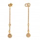 Crystal Star CD Tribal Dangle Chain Earrings Gold
