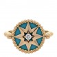 18K Yellow Gold Diamond Turquoise Rose Des Vents Ring 50 5.25