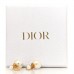 Pearl Crystal Mise En Dior Logo Tribal Earrings Gold