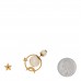 Pearl Moon and Star Tribal Hoop Earrings Gold