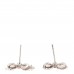 Crystal Bow Earrings Silver Pink