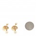 Pearl Crystal Tribal CD Drop Earrings Gold