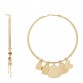 18K Yellow Gold Heart Charm Hoop Earrings