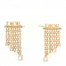 Crystal Pearl Logo Dangle Chain Earrings Gold