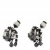Pearl Crystal Tribales Butterfly Star Dangle Earrings Ruthenium Multicolor