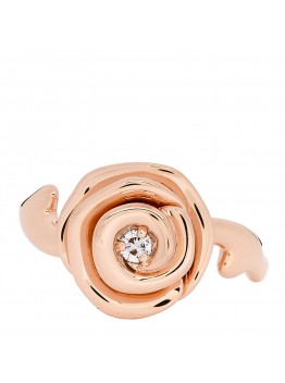 18K Rose Gold Diamond Large Rose Couture Ring 55 7.25