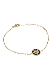 18K Yellow Gold Diamond Malachite Rose Des Vents Bracelet