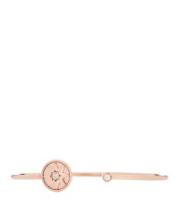 18K Rose Gold Diamond Pink Opal Rose Des Vents Cuff Bracelet