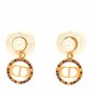 Pearl Crystal Dior Tribales Drop Earrings Gold Multicolor