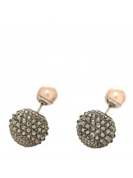 Crystal Mise En Dior Tribal Earrings Grey Pink