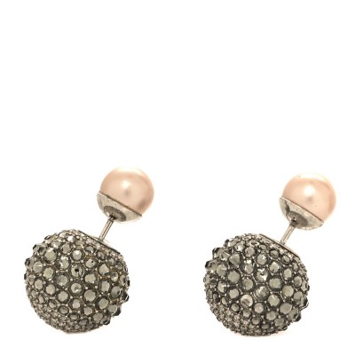Crystal Mise En Dior Tribal Earrings Grey Pink