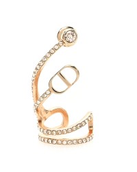 Metal Crystal Petit Rigid CD Ear Jewelry Rose Gold Pink