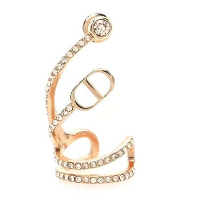 Metal Crystal Petit Rigid CD Ear Jewelry Rose Gold Pink