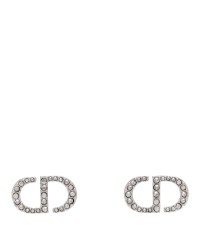 Crystal Petit CD Stud Earrings Silver
