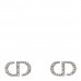 Crystal Petit CD Stud Earrings Silver