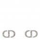 Crystal Petit CD Stud Earrings Silver