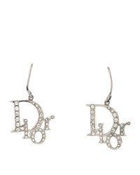 Crystal Logo Earrings Silver