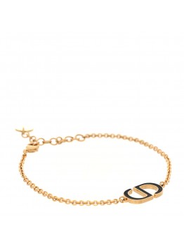 Metal Enamel CD Bracelet Gold Black