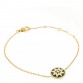 18K Yellow Gold Diamond Malachite Rose Des Vents Bracelet