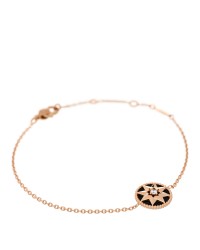 18K Rose Gold Diamond Black Onyx Rose Des Vents Bracelet
