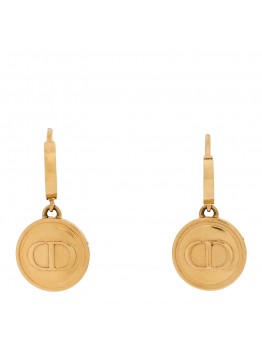 Metal CD Earrings Aged Gold