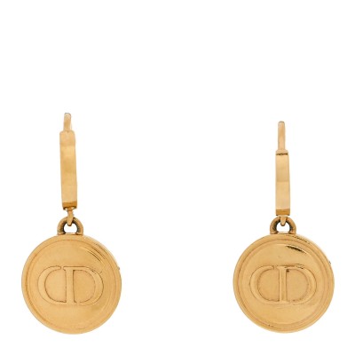 Metal CD Earrings Aged Gold