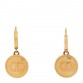 Metal CD Earrings Aged Gold