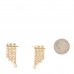 Crystal Pearl Logo Dangle Chain Earrings Gold