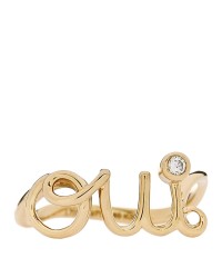 18K Yellow Gold Diamond Oui Ring 49 4.75