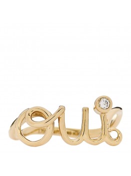 18K Yellow Gold Diamond Oui Ring 49 4.75