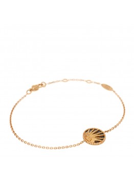 18K Yellow Gold Diamond Black Onyx Mother of Pearl Rose Celeste Bracelet