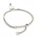 Metal Lock and Key Bracelet Silver