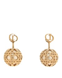 Pearl Secret Cannage Mise En Dior Tribales Earrings Gold
