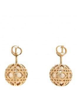 Pearl Secret Cannage Mise En Dior Tribales Earrings Gold