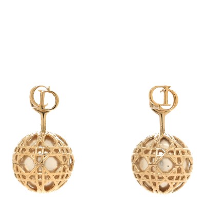 Pearl Secret Cannage Mise En Dior Tribales Earrings Gold