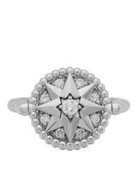 18K White Gold Diamond Rose Des Vents Pave Ring 49 5