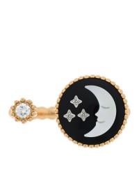 18K Yellow Gold Diamond Onyx Mother of Pearl Rose Celeste Ring 50 5.25
