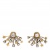 Crystal Pearl Star Earrings Aged Gold