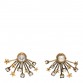 Crystal Pearl Star Earrings Aged Gold