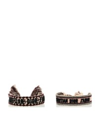 Woven Cotton J'Adior Friendship Bracelet Set Pink Burgundy