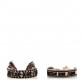 Woven Cotton J'Adior Friendship Bracelet Set Pink Burgundy