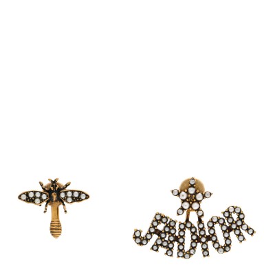Metal Pearl J'adior Earrings Aged Gold