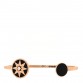 18K Rose Gold Diamond Black Onyx Rose Des Vents Cuff Bracelet