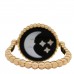 18K Yellow White Gold Diamond Black Onyx Mother of Pearl Rose Celeste Ring 50 5.25